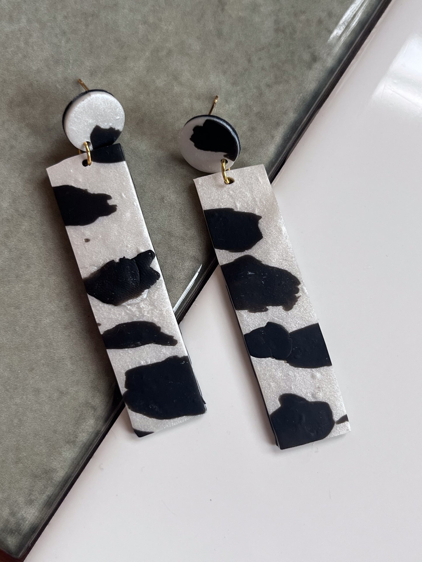 Black and Pearl White Dangles