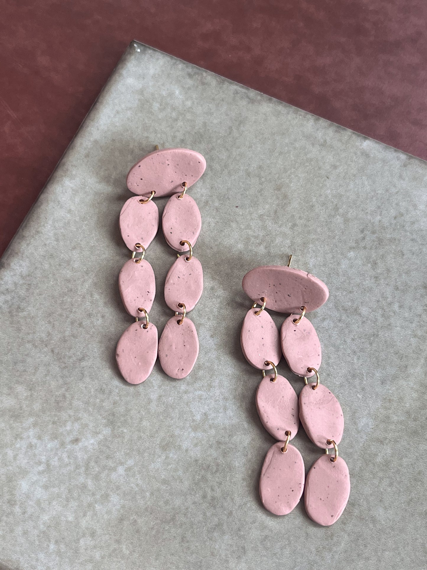 Pink Beige Waterfall Dangles - $19 SALE!