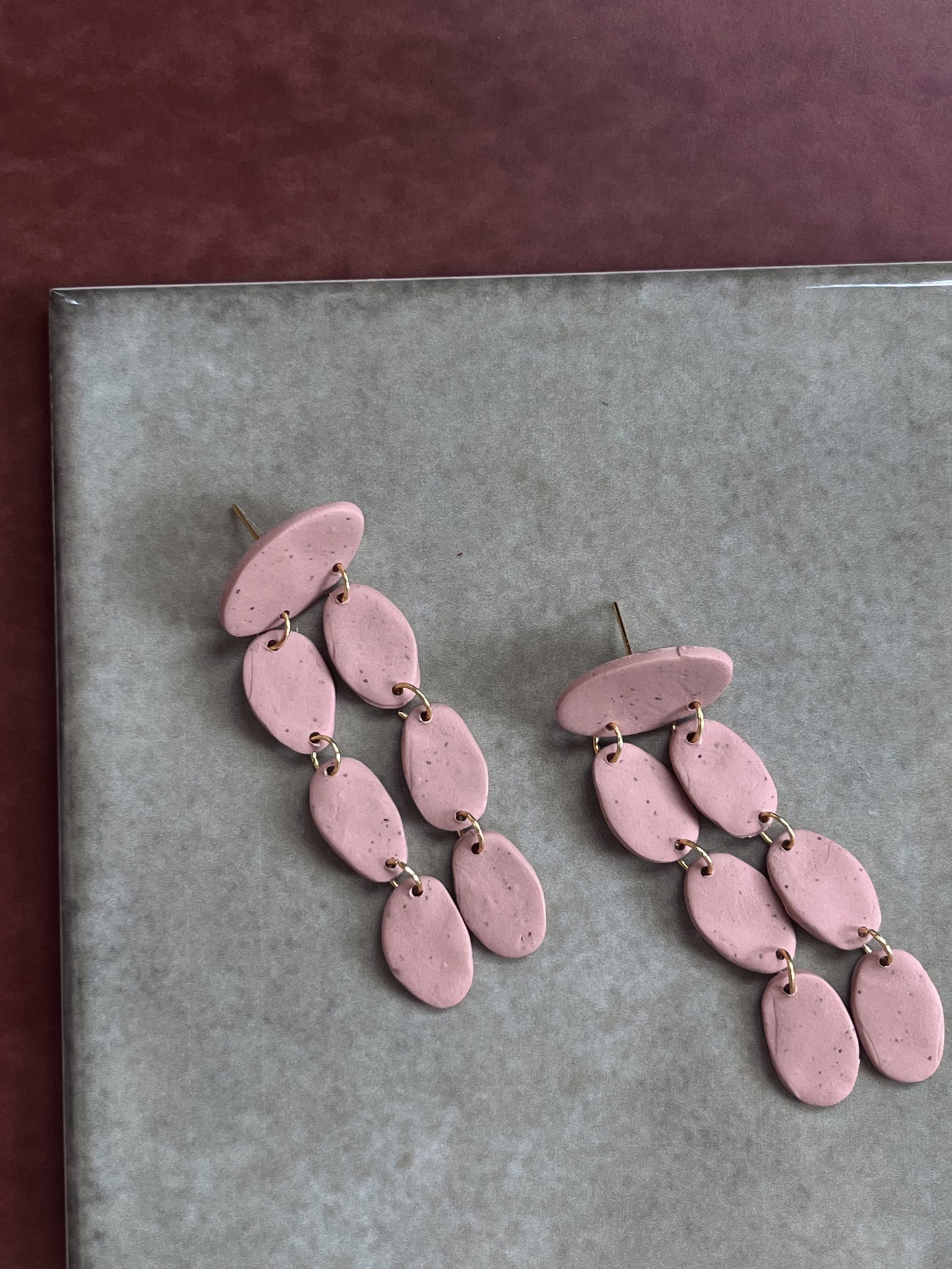 Pink Beige Waterfall Dangles - $19 SALE!