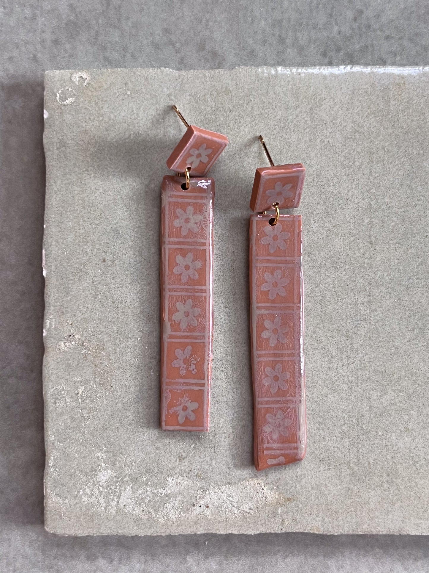Floral Brick Dangles