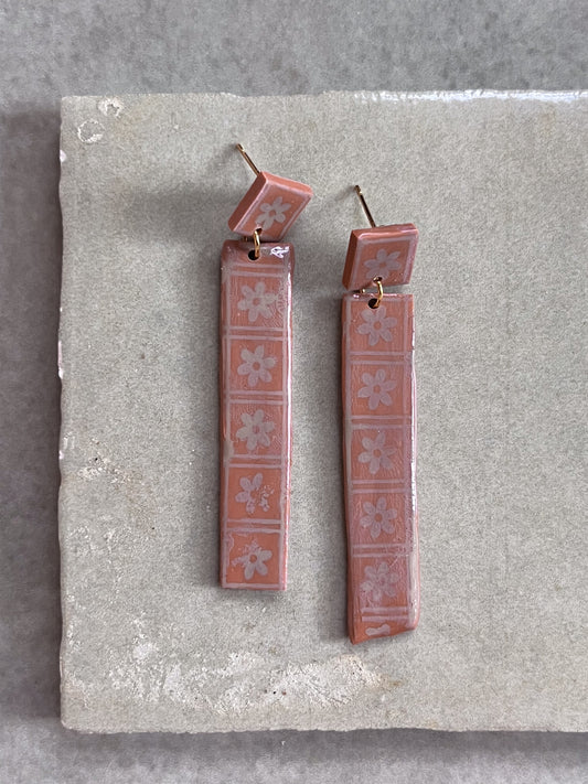 Floral Brick Dangles
