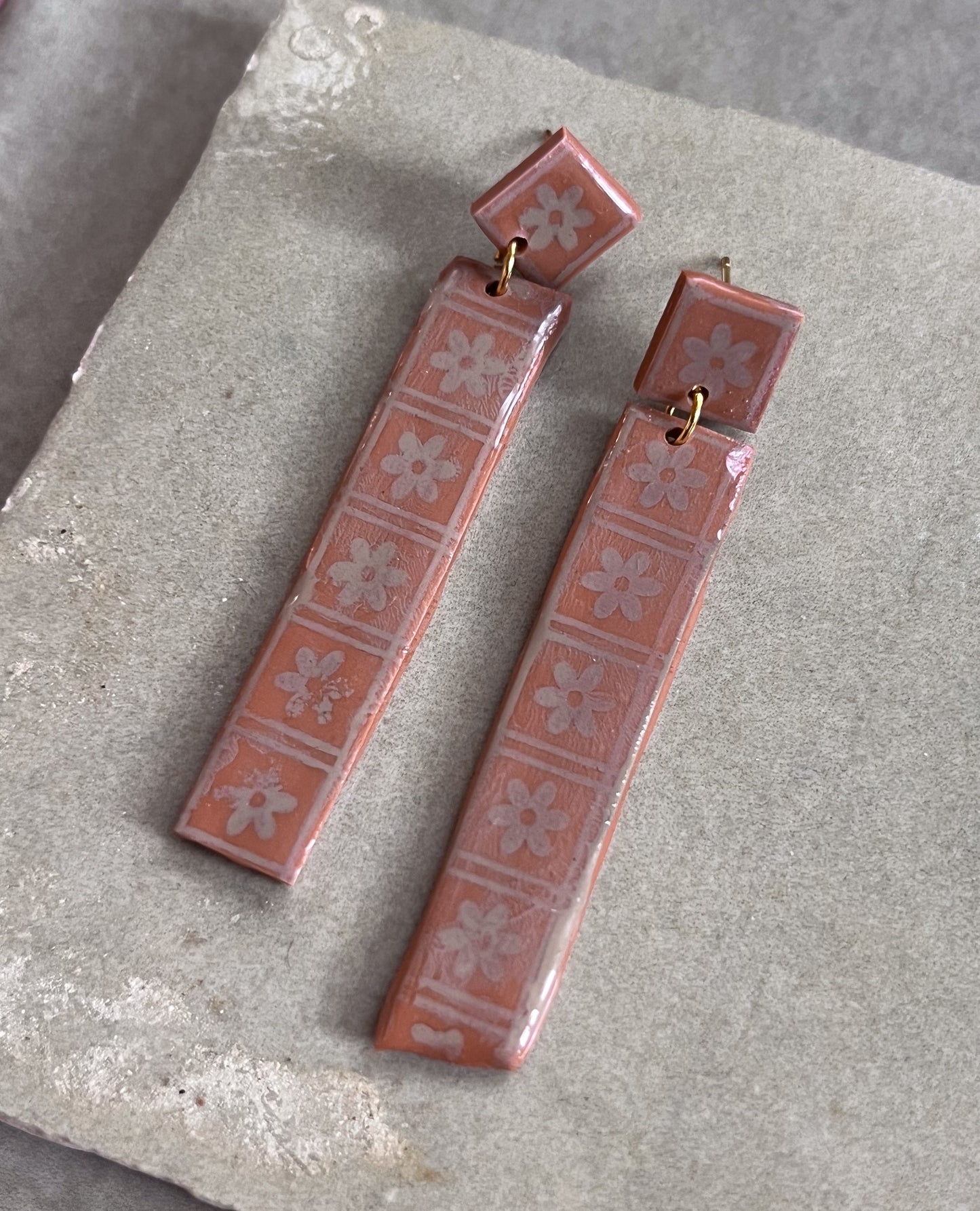 Floral Brick Dangles