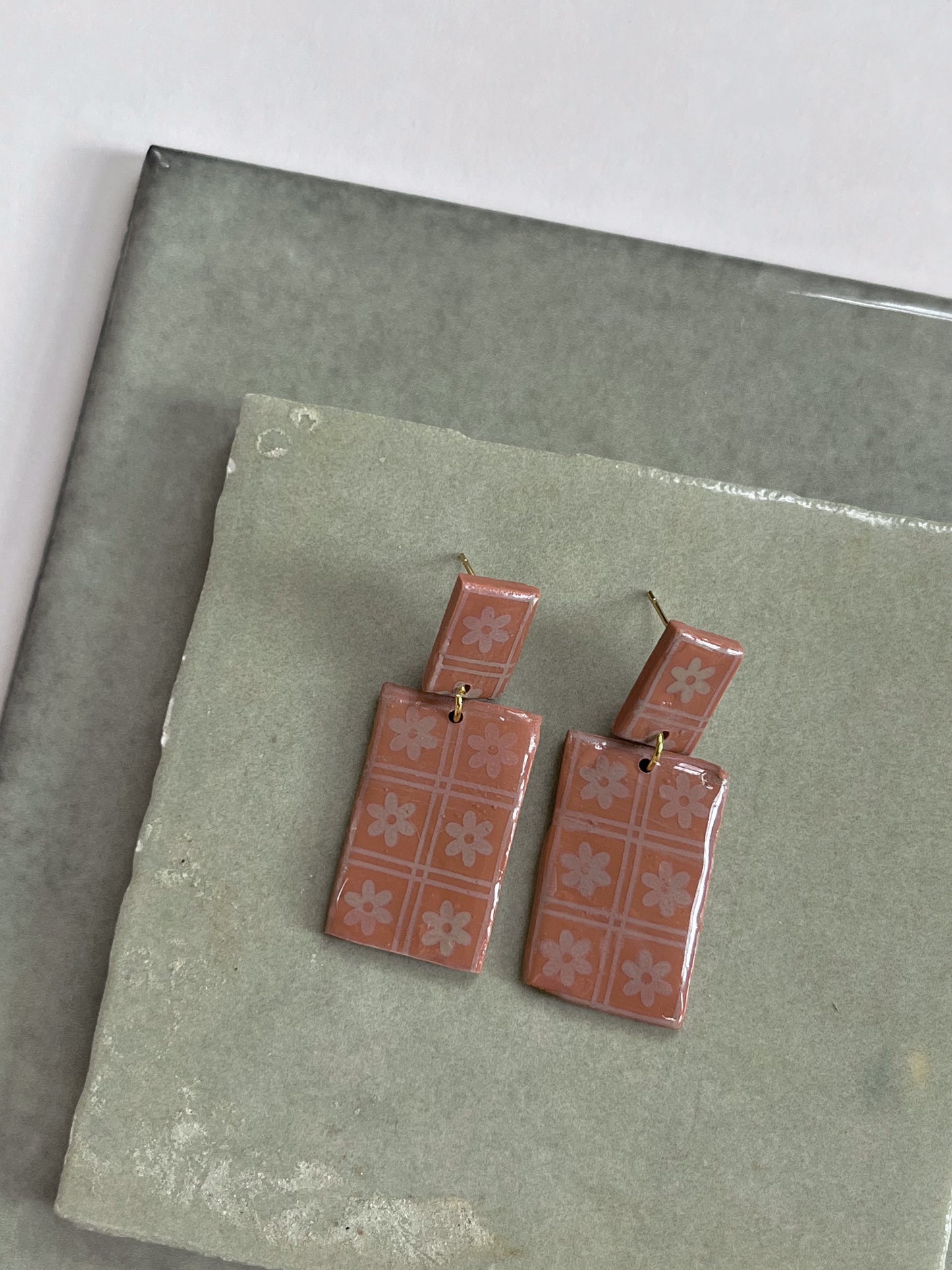 Mini Brick Floral Dangles - $19 SALE!