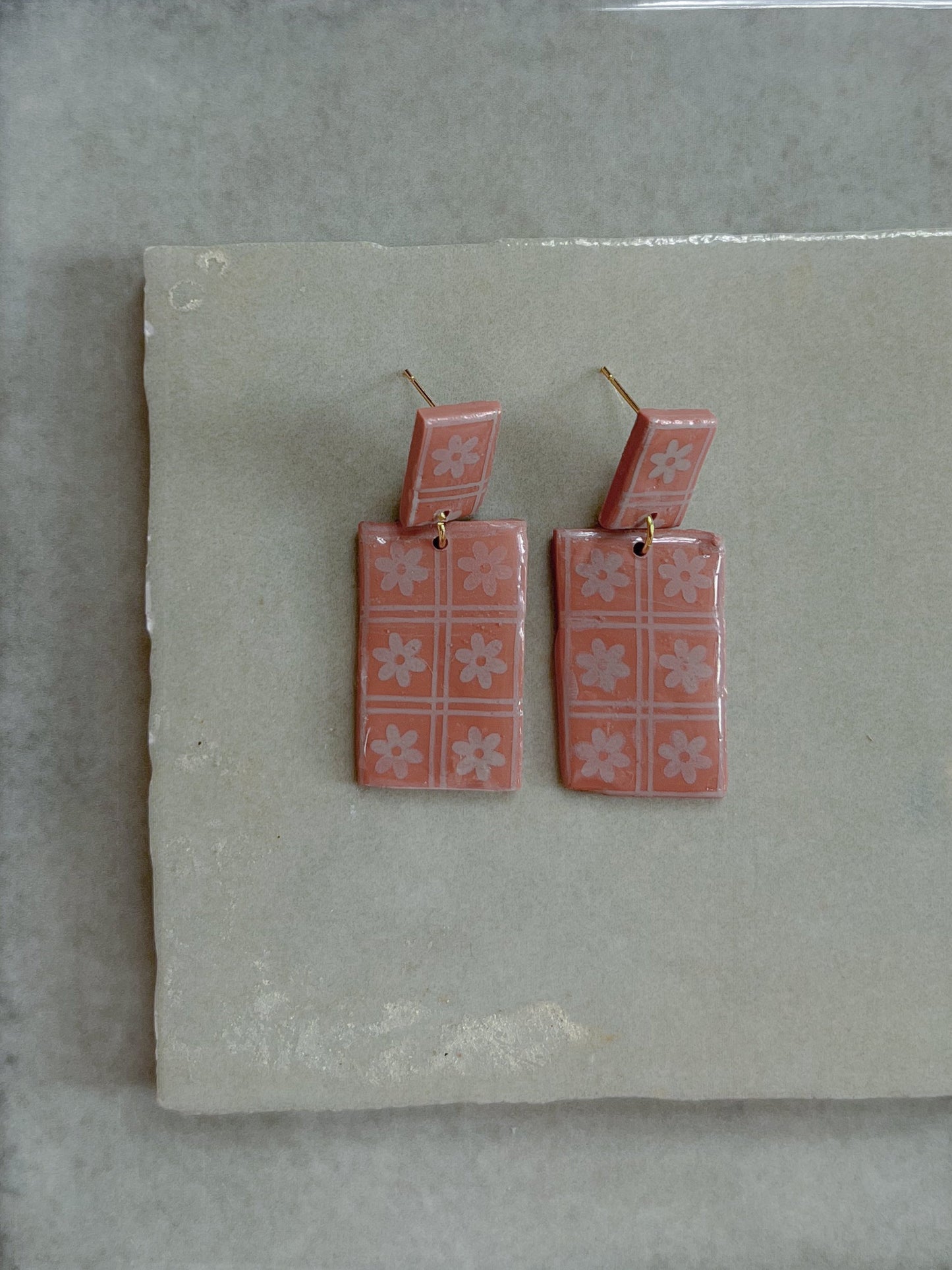 Mini Brick Floral Dangles - $19 SALE!